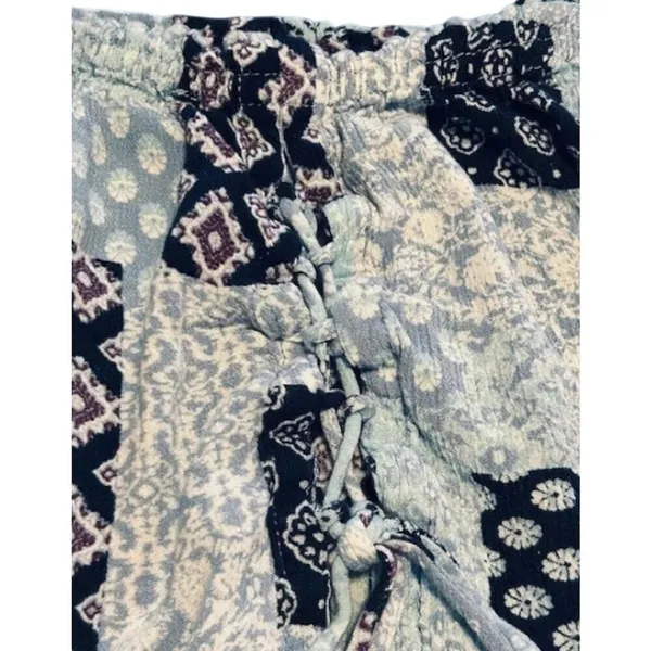 Dainty Hooligan Blue Patchwork Print Off Shoulder Crop Top‎ Boho Festival Small - Image 8