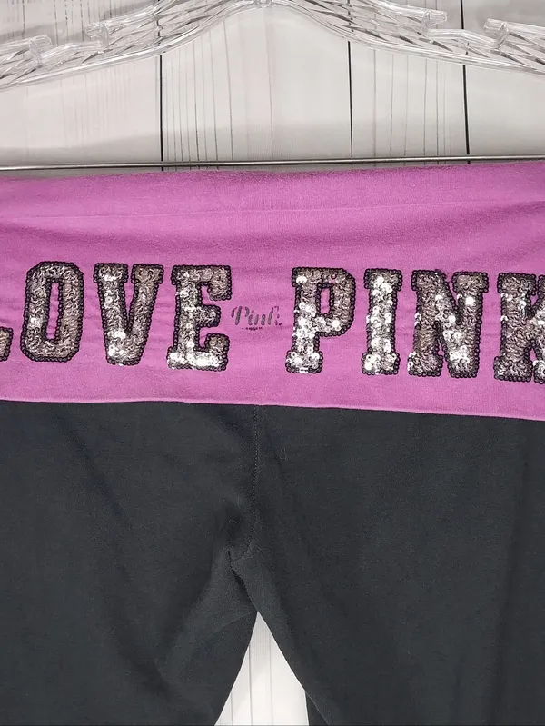 Victoria's Secret PINK Fold Over Yoga Y2K Retro Casual Leggings - Image 8