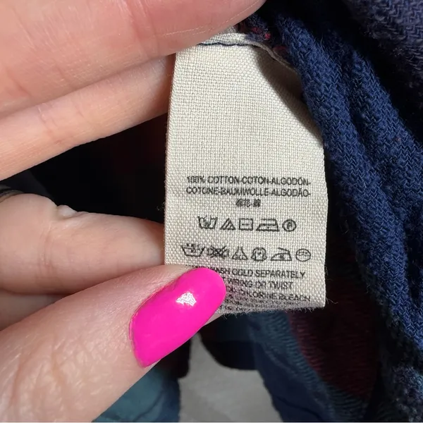Free People Blue‎ Red Plaid Keep It Cozy Flannel Top - Image 3