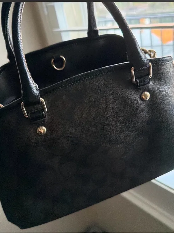 Coach Black Leather Satchel with Gold-Tone Accents - Image 3
