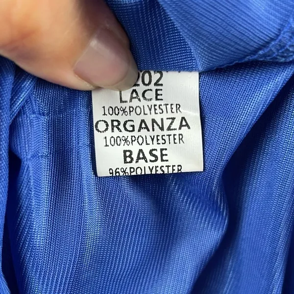 A. Drea Sweatheart Neckline Racerback Lace Mini Dress in Blue‎ Size Small - Image 8