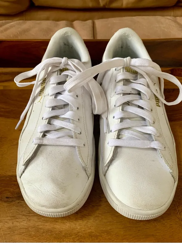 PUMA White Leather Sneakers - Image 3