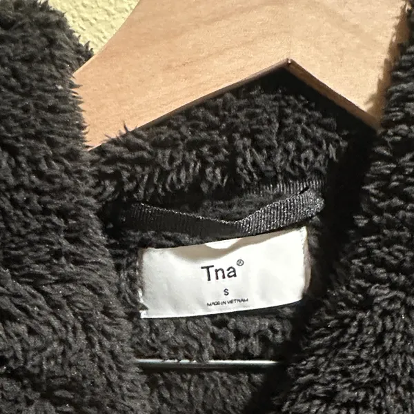 TNA size small Black Plush Hooded Jacket - Image 2