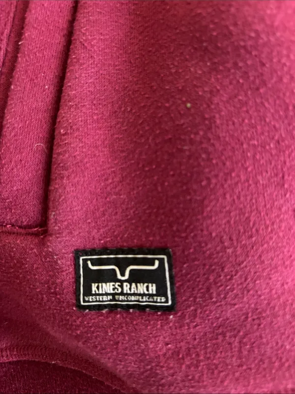 Kimes Ranch Women's Two Scoops Hoodie Women’s Sz L Red Berry Cowl Neck Logo - Image 4