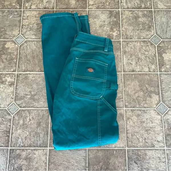 Dickies Turquoise Blue/Green Cargo Utility Pants Size 25R - Image 2