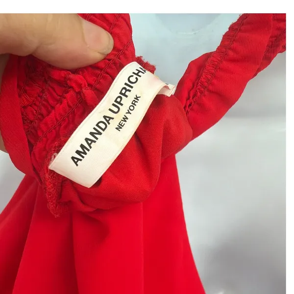 Amanda Uprichard Halter Mini Dress Sz M Quiet Luxury Paris Smocked Drop Waist - Image 11