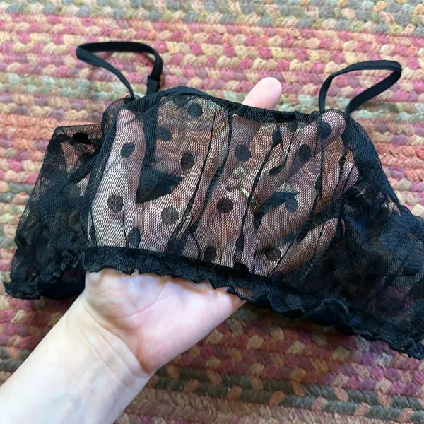 BLACK MESH BRALETTE Size XS - Image 2