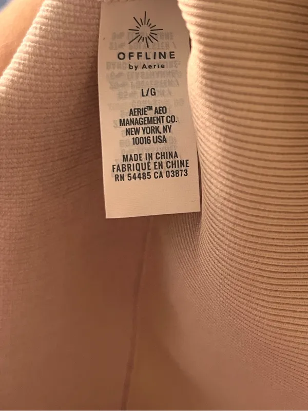 Offline by Aerie Baby Pink Scoop Neck Long Sleeve Cropped Compression Top Large‎ - Image 4