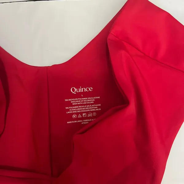 New Quince Italian High-Leg Bikini Bottom Cherry Red Large - Image 2