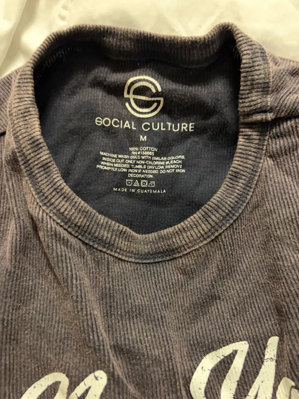 New York Ribbed Baby Tee Gray Size M - Image 2