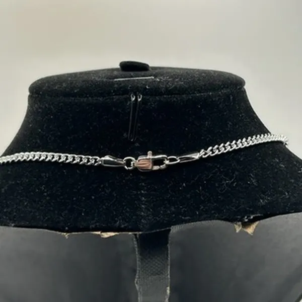 3mm Real Silver Cuban Chain Plated Stainless Steel Waterproof 20 Inch Unisex - Image 4