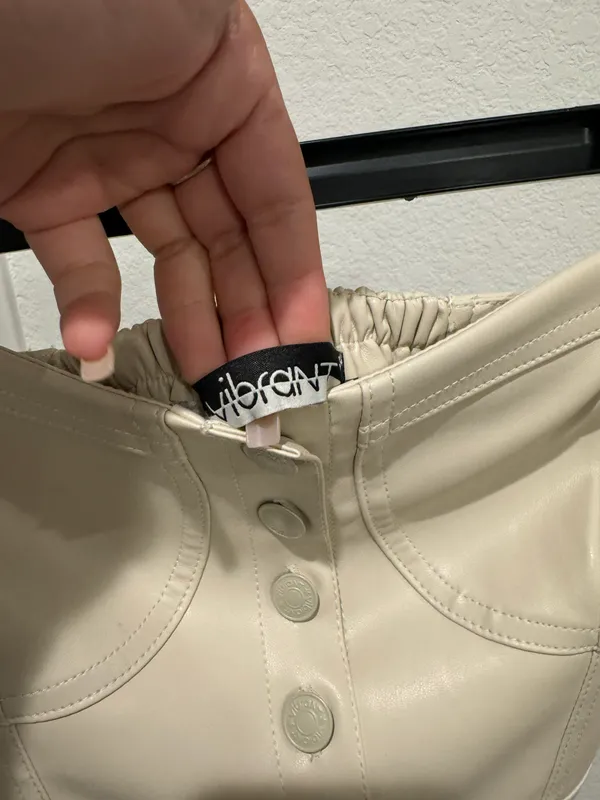 Cream Leather Top Tan - Image 3