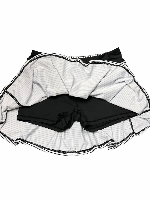 Kyodan Striped Athletic Skort Built-In Shorts Tennis Golf Running XS Black and White - Image 5