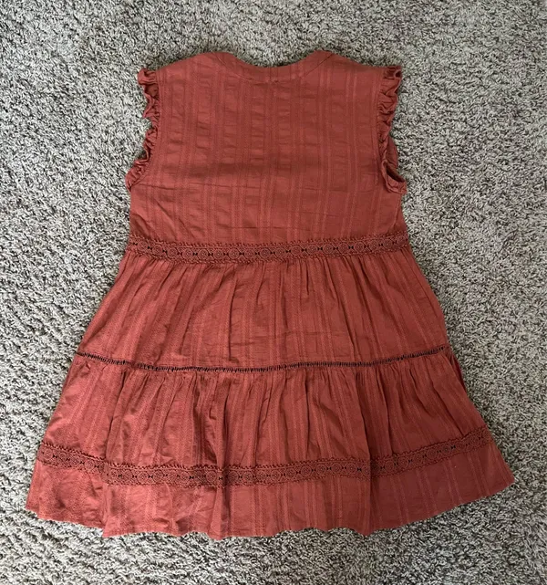 Altar’d State Rust Flutter Sleeve Dress - Image 4