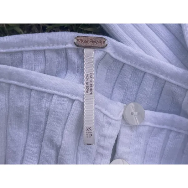 Free People Tilly Long Sleeve Cardi Blouse Top Knit Ribbed Button Down Size XS - Image 10