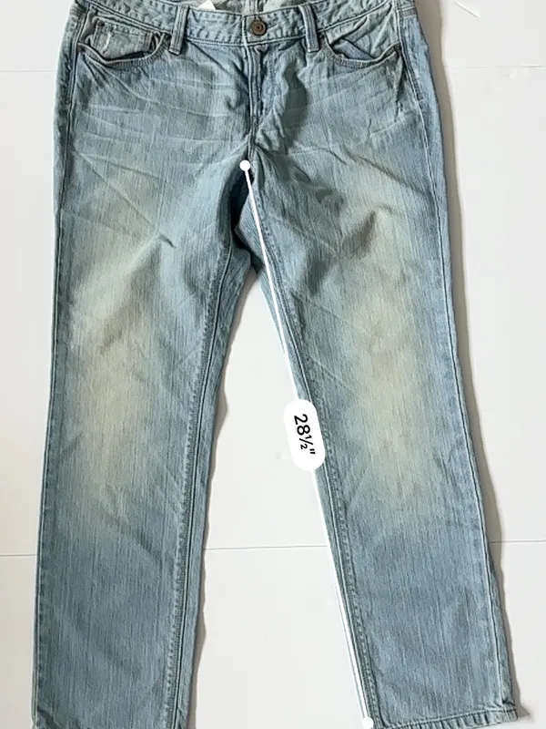 LOFT Modern Slim Jeans Size 12 Light Wash Straight Leg Y2K Denim - Image 4