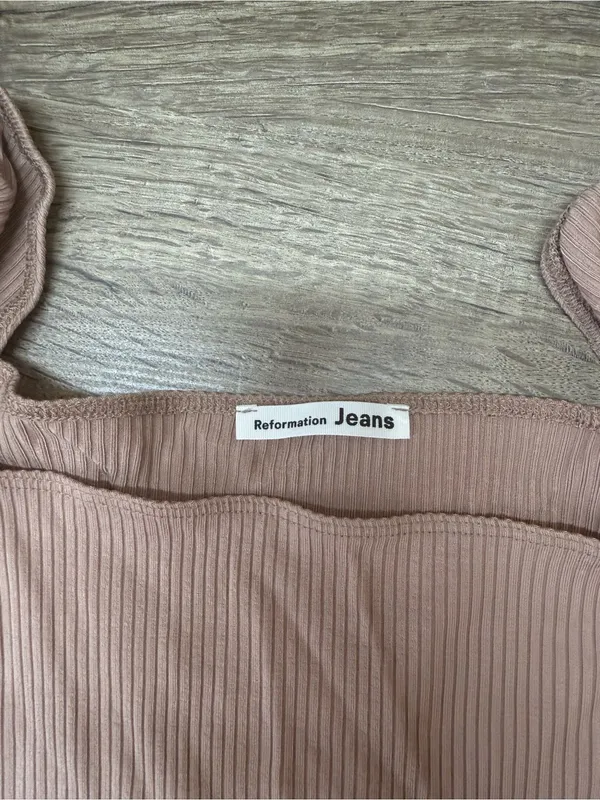 Reformation Tan Ribbed
Bodycon‎ Mini Dress size medium - Image 5