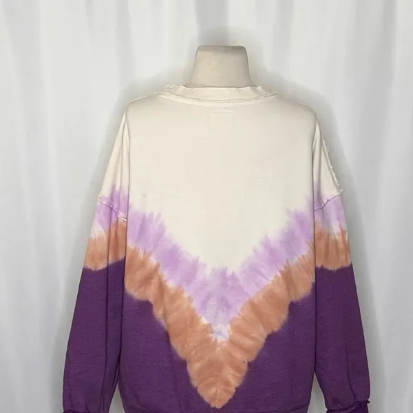 FP Movement FREE PEOPLE Ombre Metti Crew Sweatshirt Shirt Ombre Tie Dye Small - Image 10