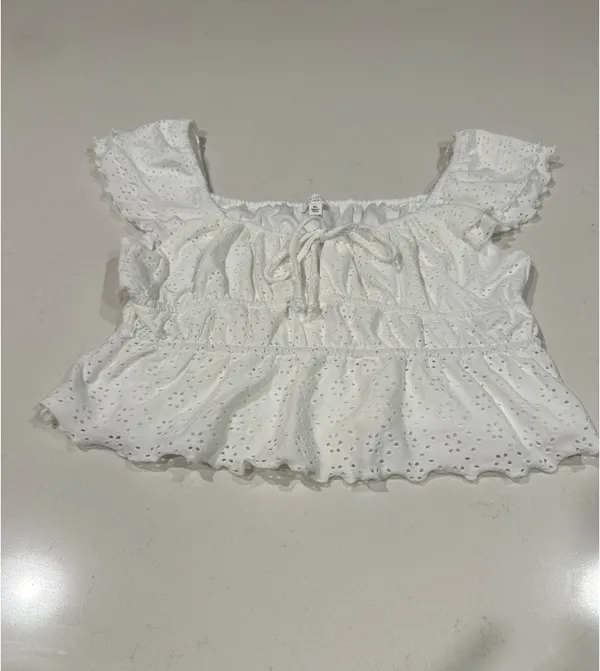 Delirious Los Angeles Eyelet Puff Sleeve Top - Image 2