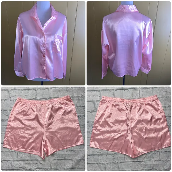 Victoria’s Secret women M Longsleeve top & shorts pajama set pink - Image 2