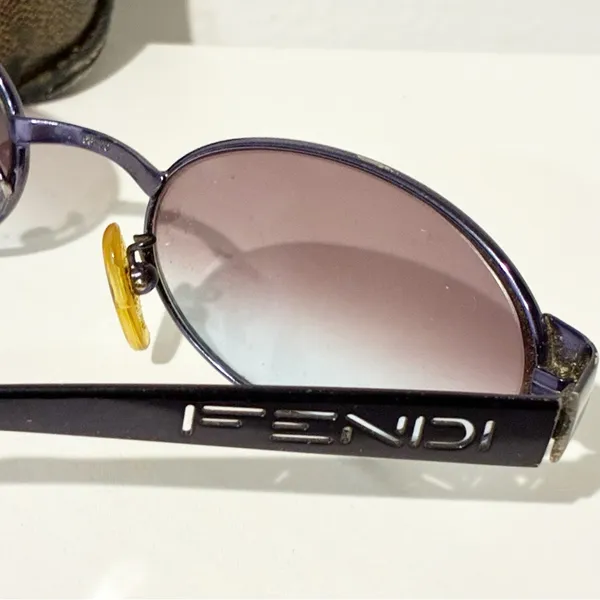 Vintage FENDI Twilight‎ Oval Sunglasses FS211 Black Frame Ombre Lens 135 Unisex - Image 5