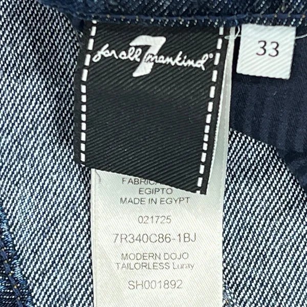 7 For All Mankind Modern Dojo Tailorless Wide Leg Jeans 33" Luray Dark Wash NEW! - Image 5