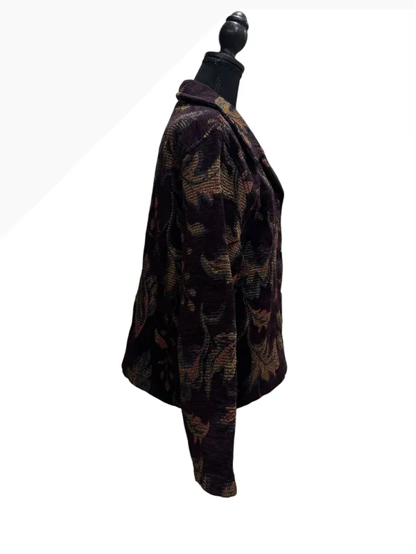 First Option Women's Floral Patterned Corduroy Jacket XL - Image 3