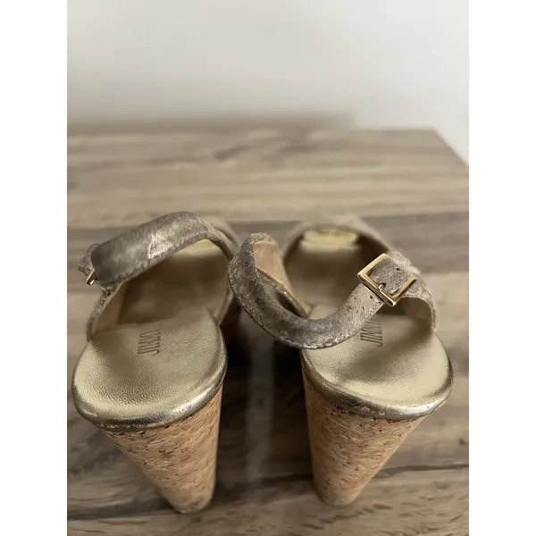 Jimmy Choo Prova Snake Print Silver Metallic Cork Wedges Heels Size 36.5 - Image 10