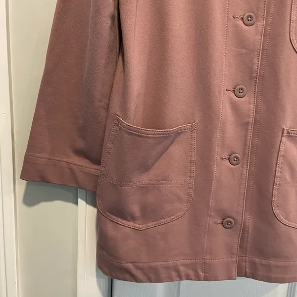 NWT Lee Layers Size XS Mauve Long Sleeve Button Front Collared Shacket Shirt - Image 4