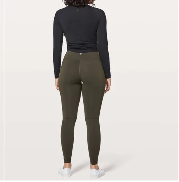 Lululemon Wunder Under Pant (Hi-Rise) *Tech Mesh 28" Dark Olive size 8 - Image 2
