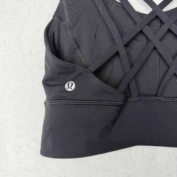 Lululemon Free To Be Serene Bra Long Line Bra Black Women's Size 8 - Image 4