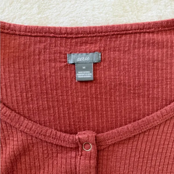 Aerie Long Sleeve Button-Up Bodysuit - Image 3