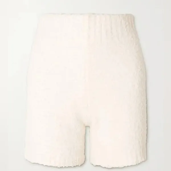 NWT SKIMS White Cozy Fuzzy Teddy Boucle High Waisted Shorts - Image 2