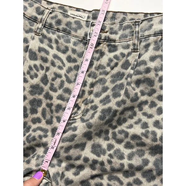 Pilcro Leopard Animal Print Wide Leg Pants Size 28 Petite High-Rise Cuffed Hem - Image 9