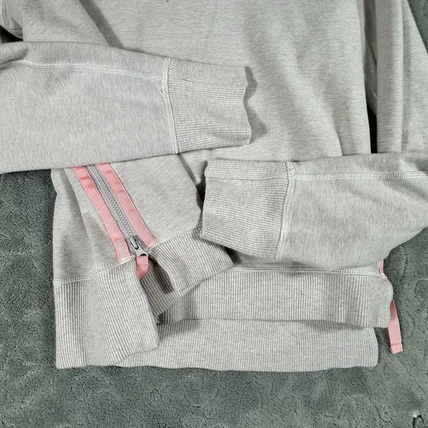 Lululemon Rejuvenate Pullover Sweatshirt Ivory Cream Pink Side Zip Top Women's 6 - Image 8
