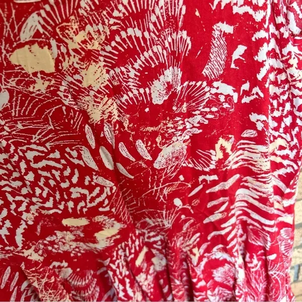 Free People Red Flowy Tank Mini Dress Boho Patterned Size Small - Image 5