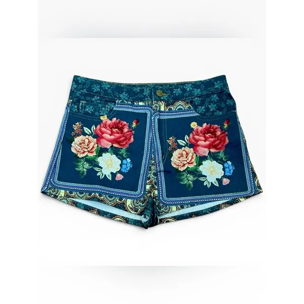FARM‎ Rio Brazil Floral Paisley Print Shorts Boho Festival XS S RARE - Image 3