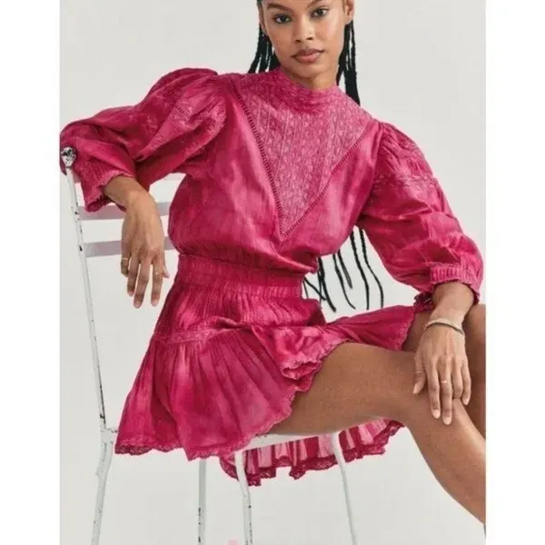 NEW NWT LoveShackFancy Viola Mini Babydoll Dress Pink XS - Image 4