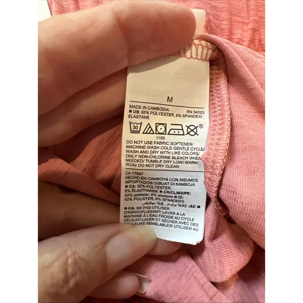 Old Navy Active Go Dry Pull On Pants Coral Wide Leg Relaxed Travel Athleisure - Image 7