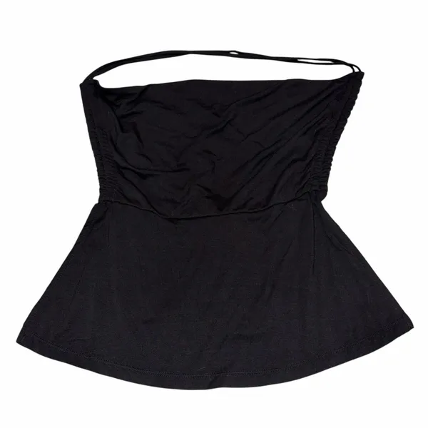 Free People Intimately Black Halter Neck Tie Back Tank Top Shirt size Small - Image 4