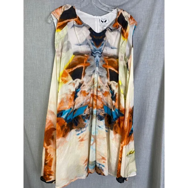 Ame Soeur Berlin Silk Blend‎ Midi Dress Avant Garde Artwear Shift Tunic Sz 6 - Image 9