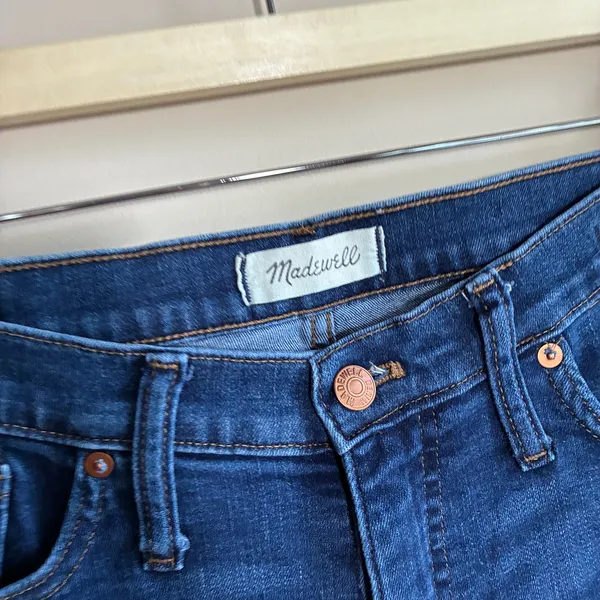 Madewell 10" high rise skinny size 32 dark wash blue jeans women's cotton blend - Image 3