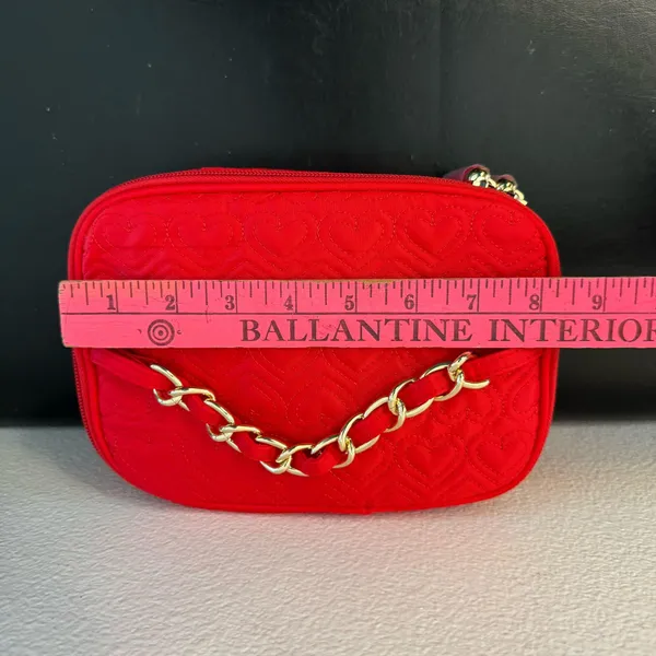 Red Pink Mary Kay makeup bag with gold chain handle #glam #makeup bag New - Image 8