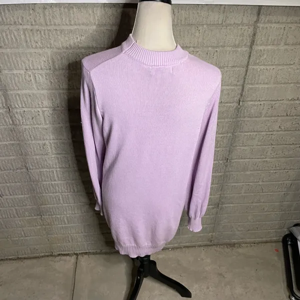 Daisy Street Purple Long Sleeve Crew Neck Pullover Sweater Dress Size‎ XS - Image 2