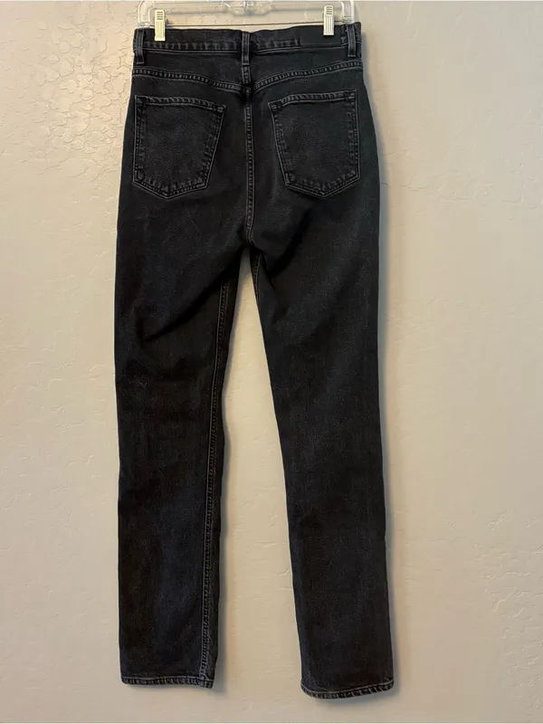 Goldsign high rise straight leg black women's jeans size 28 - Image 11