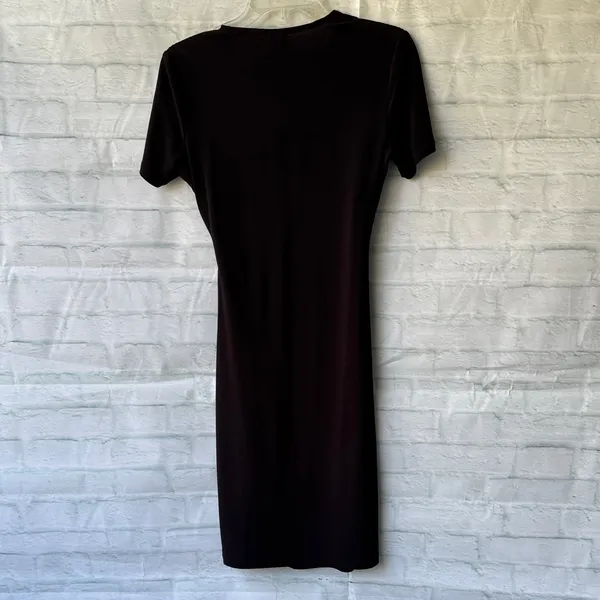 Anne Klein Elegant Black Wrap Midi Dress - Image 5