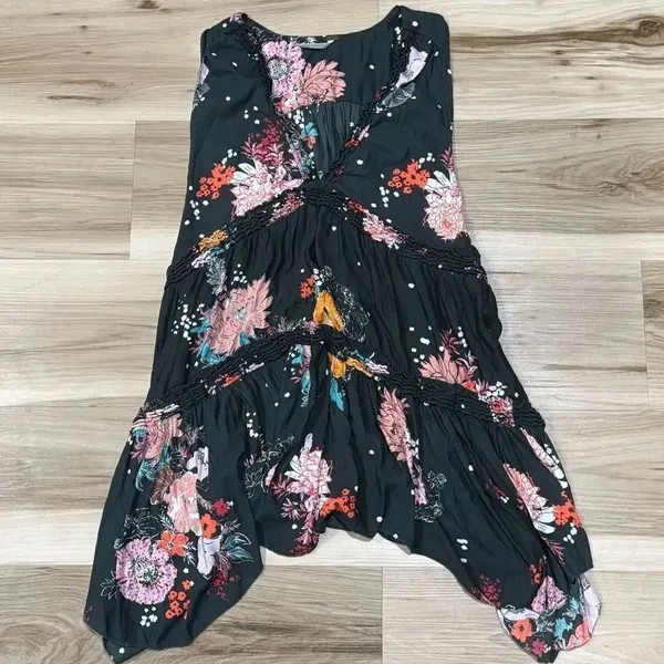 Free People Hazel Sleeveless Tunic Top Green Floral Women’s Small - Image 2