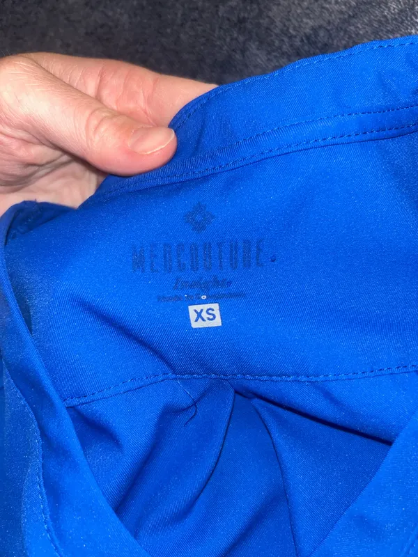 MedCouture Royal Blue Women’s Scrub Top - Image 2