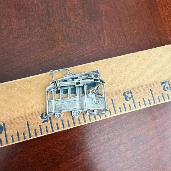 Vintage Sterling Silver Train Brooch - Image 2