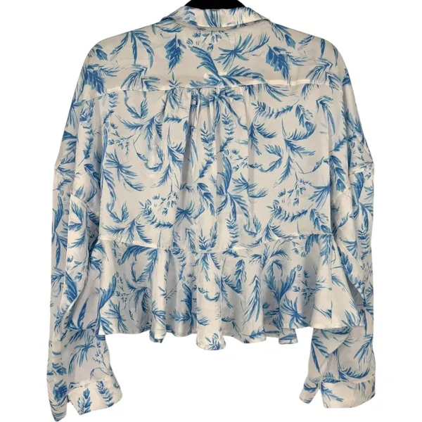 NWT Free People Beauty Sleep Pajama Top Satin Floral Print Button Up‎ Size XL - Image 5